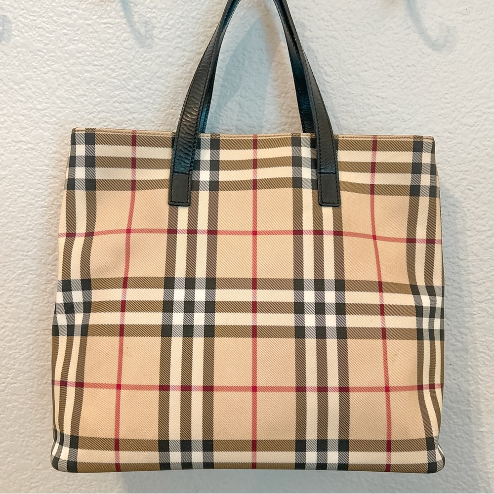Burberry London Nova Check Canvas Classic Handbag Satchel Shoulder Bag Tote - Picture 7 of 16